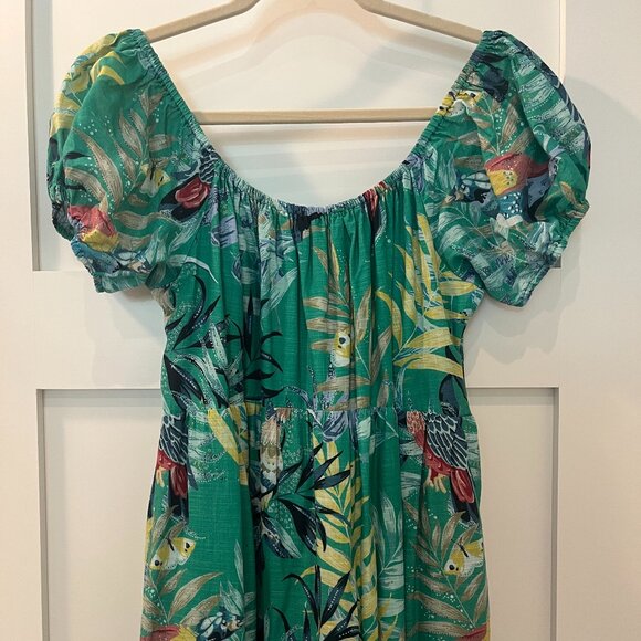 Tropical print tiered Anthropologie maxi dress - Picture 4 of 8